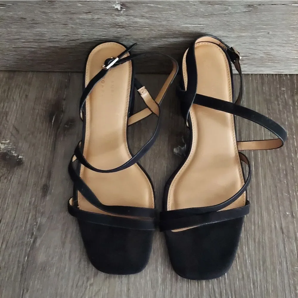 LC Lauren Conrad Emeliah Women's Strappy Sandals- Black, Size 9